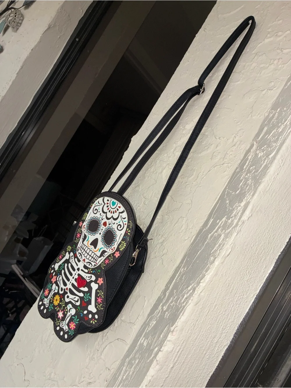 Sleepyville Critters NWT Sugar Skull Skeleton Crossbody Bag Day of the Dead